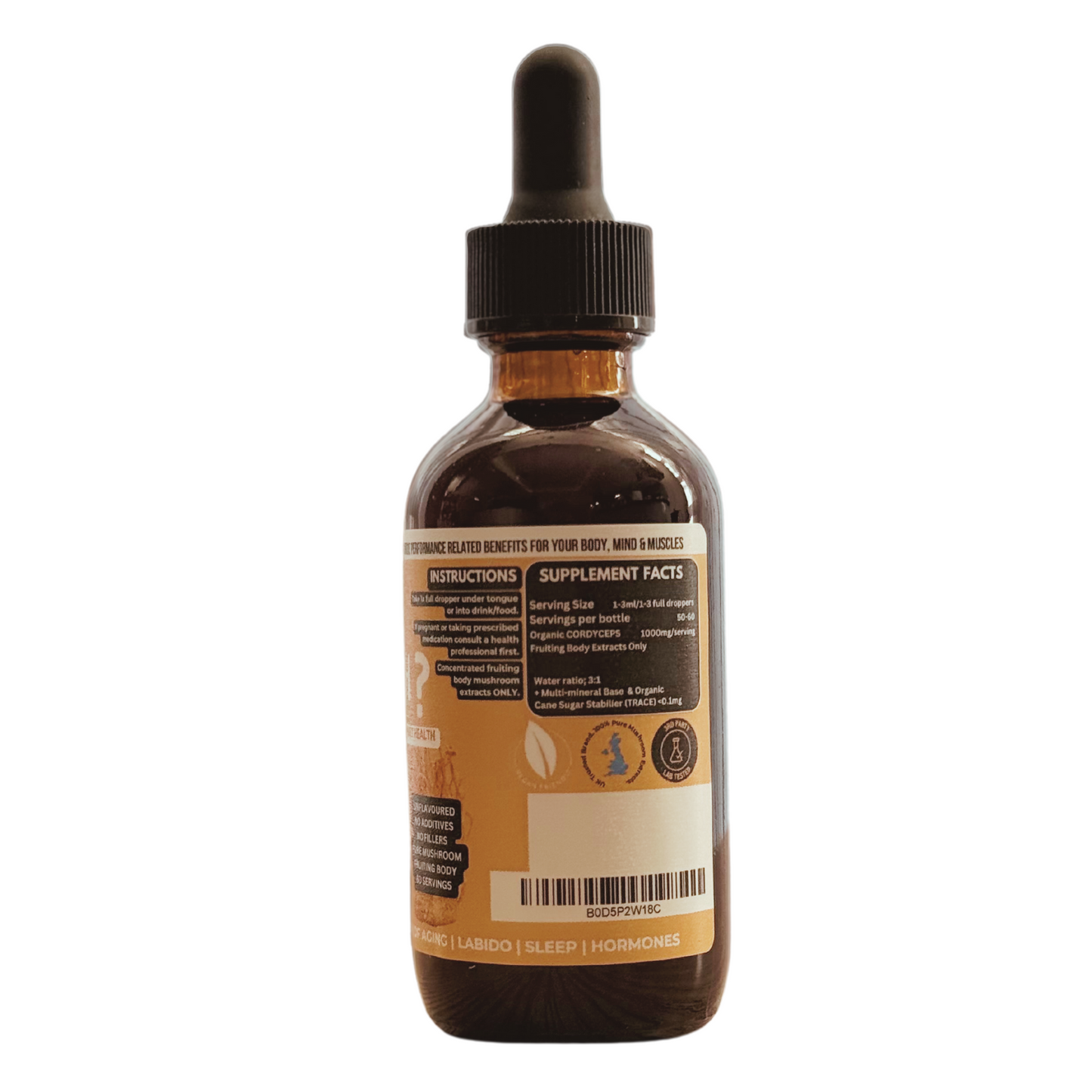 🪸 Pure Cordyceps Mushroom Supplement Extract: Organs, Immunity, Energy, Performance, Recovery & Stamina 🫁 60x 1000mg Servings