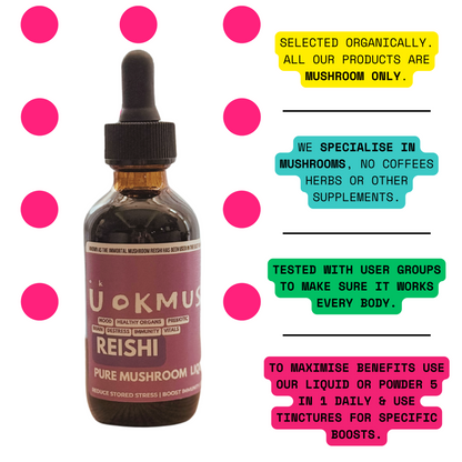 🍄‍🟫 Reishi Mushroom Liquid Extract Alcohol Free: Immunity, Gut Bacteria, Anti-viral, Protection & Destress 🛡️ 60x 1000mg Servings